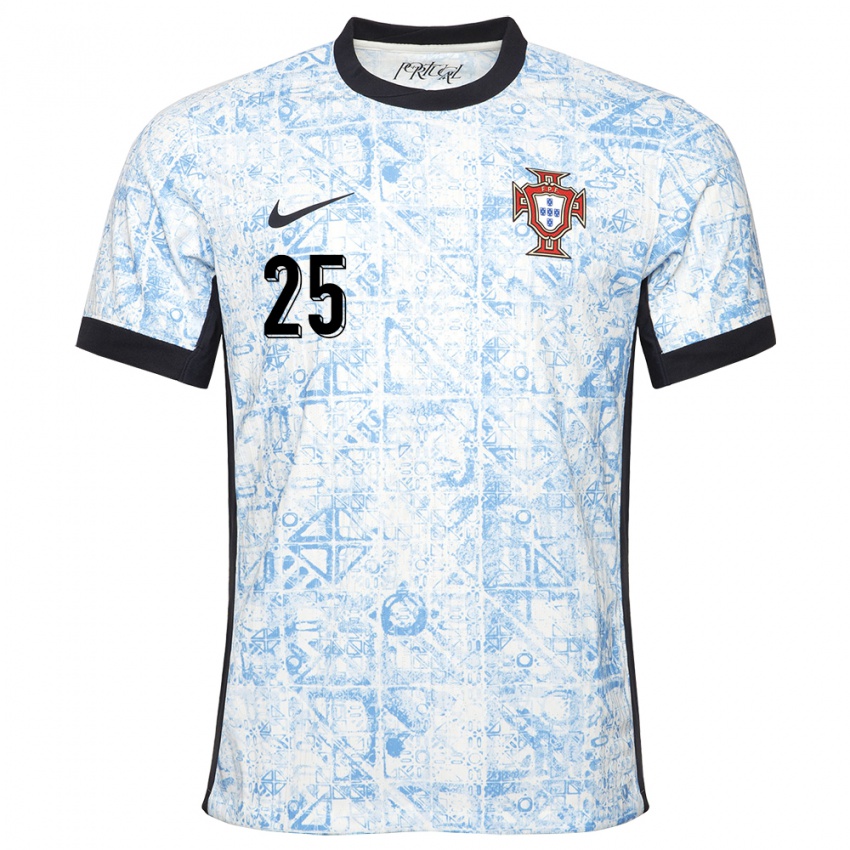 Dzieci Portugalia Pedro Neto #25 Kremowy Niebieski Wyjazdowa Koszulka 24-26 Koszulki Klubowe