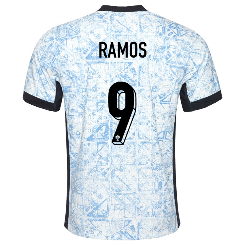 Dzieci Portugalia Goncalo Ramos #9 Kremowy Niebieski Wyjazdowa Koszulka 24-26 Koszulki Klubowe