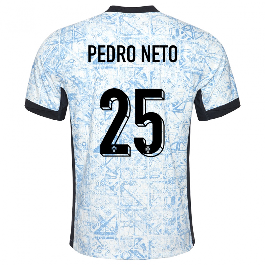 Dzieci Portugalia Pedro Neto #25 Kremowy Niebieski Wyjazdowa Koszulka 24-26 Koszulki Klubowe