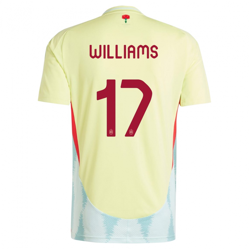 Dzieci Hiszpania Nico Williams #17 Żółty Wyjazdowa Koszulka 24-26 Koszulki Klubowe