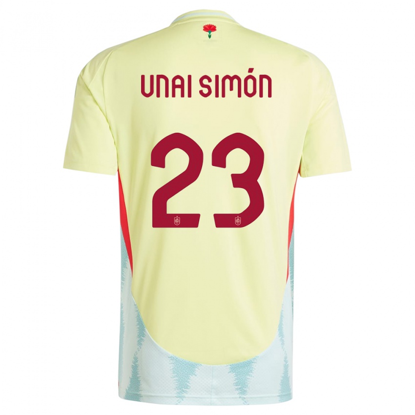 Dzieci Hiszpania Unai Simon #23 Żółty Wyjazdowa Koszulka 24-26 Koszulki Klubowe