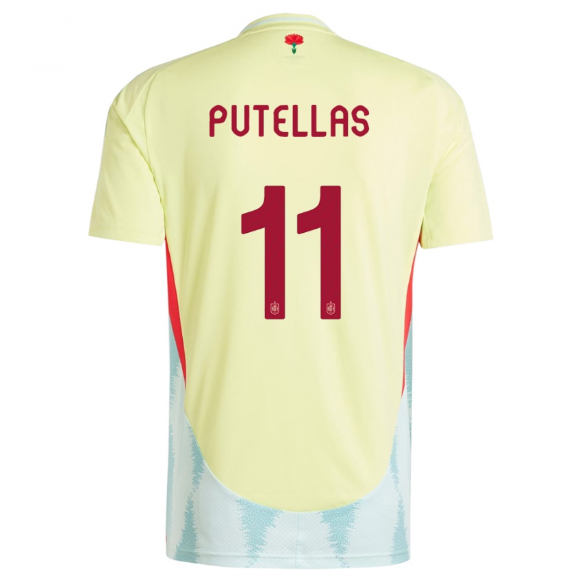 Dzieci Hiszpania Alexia Putellas #11 Żółty Wyjazdowa Koszulka 24-26 Koszulki Klubowe