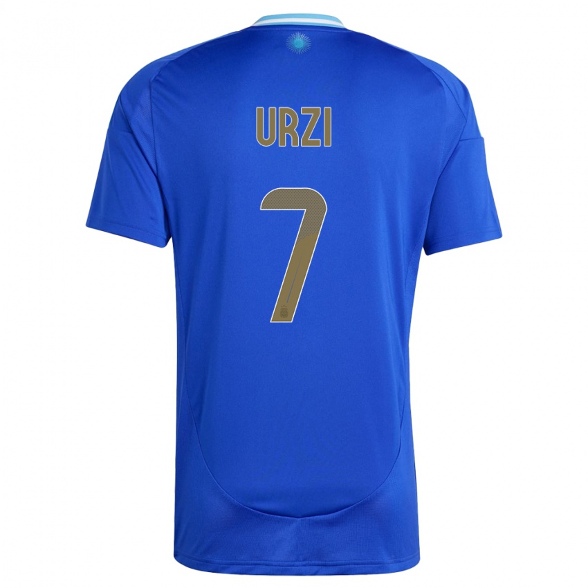 Dzieci Argentyna Agustin Urzi #7 Niebieski Wyjazdowa Koszulka 24-26 Koszulki Klubowe