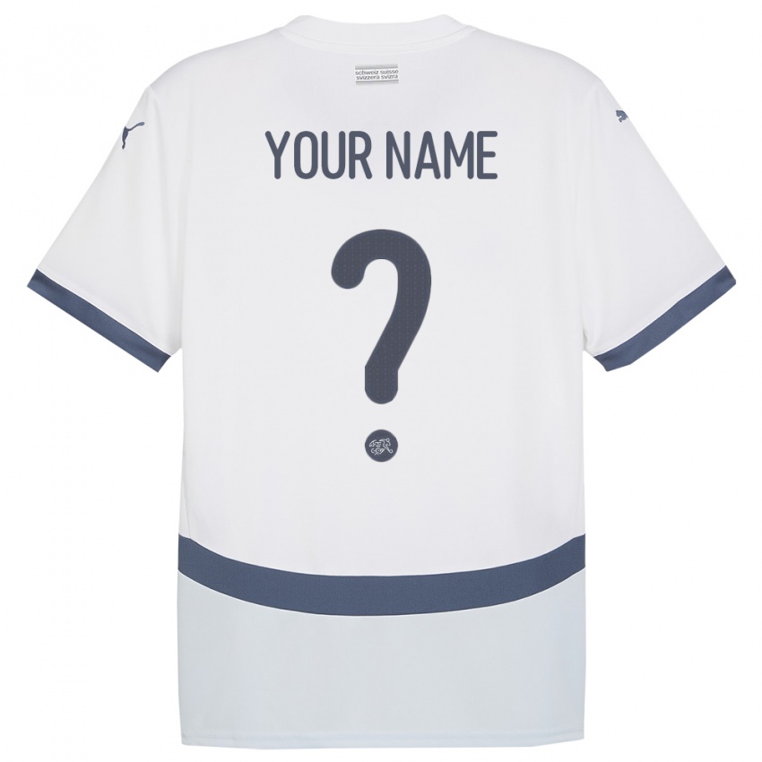 Dzieci Szwajcaria Twoje Imię #0 Biały Wyjazdowa Koszulka 24-26 Koszulki Klubowe