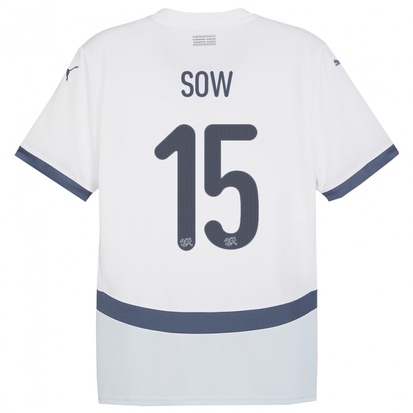 Dzieci Szwajcaria Djibril Sow #15 Biały Wyjazdowa Koszulka 24-26 Koszulki Klubowe