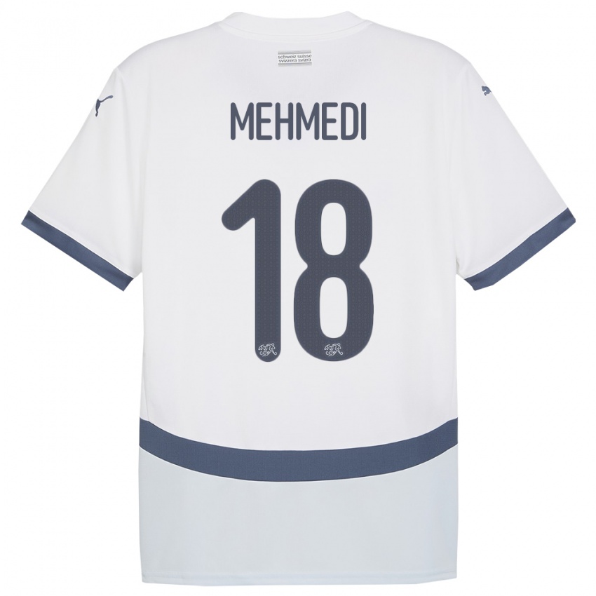 Dzieci Szwajcaria Admir Mehmedi #18 Biały Wyjazdowa Koszulka 24-26 Koszulki Klubowe