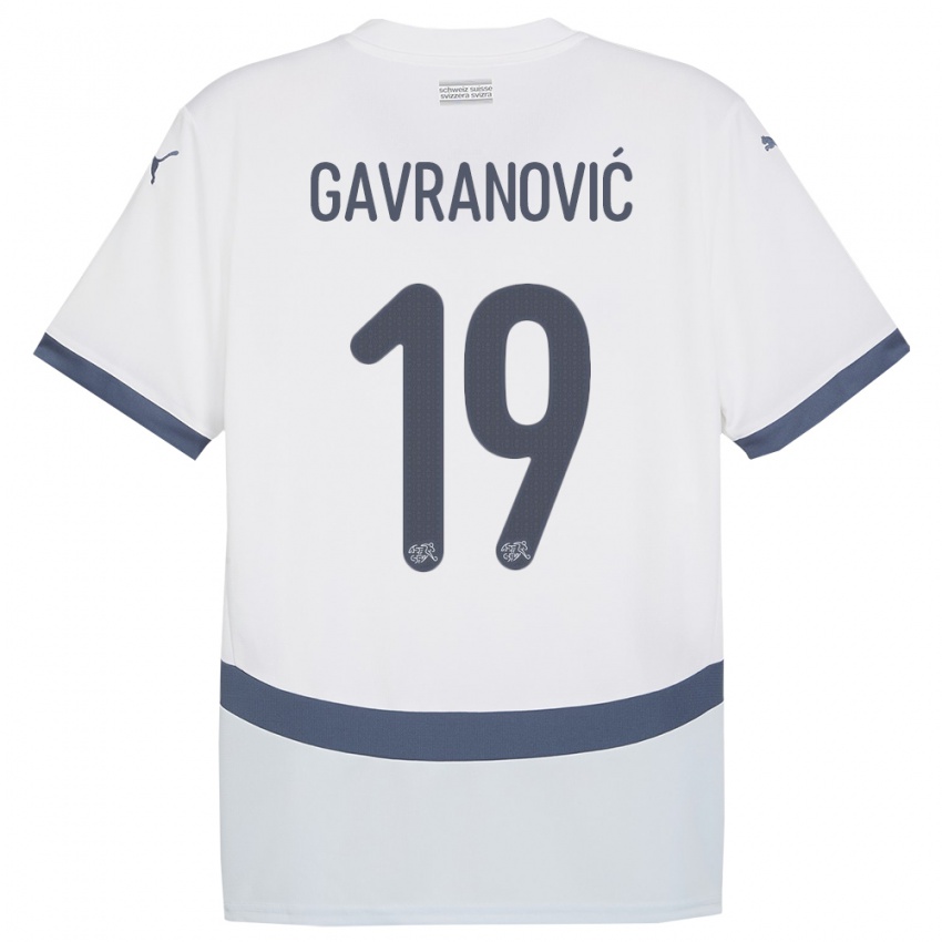 Dzieci Szwajcaria Mario Gavranovic #19 Biały Wyjazdowa Koszulka 24-26 Koszulki Klubowe