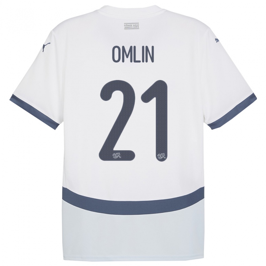 Dzieci Szwajcaria Jonas Omlin #21 Biały Wyjazdowa Koszulka 24-26 Koszulki Klubowe