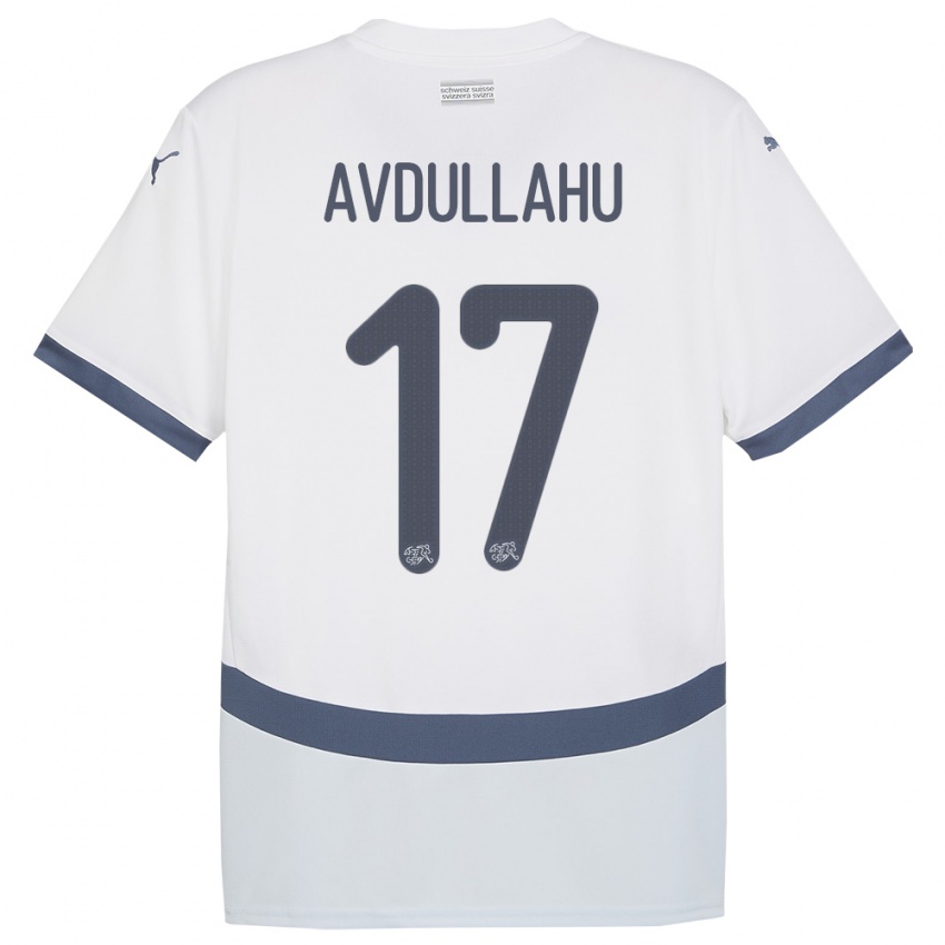 Dzieci Szwajcaria Leon Avdullahu #17 Biały Wyjazdowa Koszulka 24-26 Koszulki Klubowe