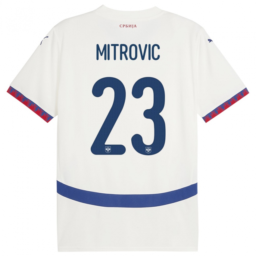 Dzieci Serbia Vuk Mitrovic #23 Biały Wyjazdowa Koszulka 24-26 Koszulki Klubowe