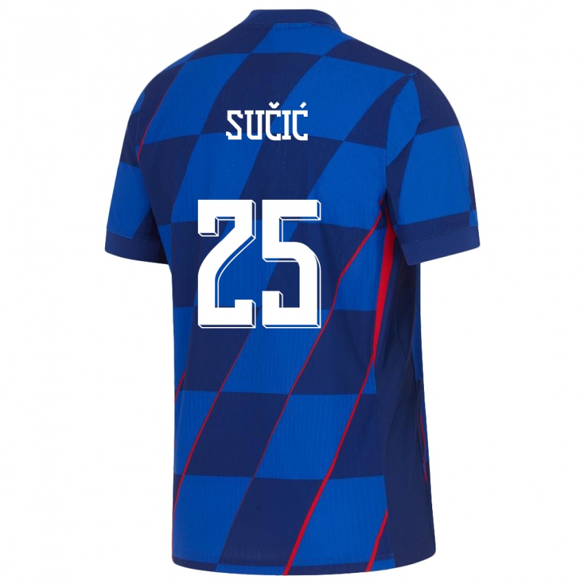 Dzieci Chorwacja Luka Sucic #25 Niebieski Wyjazdowa Koszulka 24-26 Koszulki Klubowe