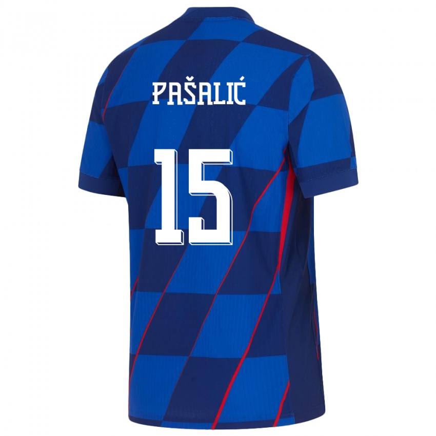 Dzieci Chorwacja Mario Pasalic #15 Niebieski Wyjazdowa Koszulka 24-26 Koszulki Klubowe