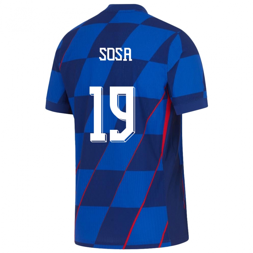 Dzieci Chorwacja Borna Sosa #19 Niebieski Wyjazdowa Koszulka 24-26 Koszulki Klubowe
