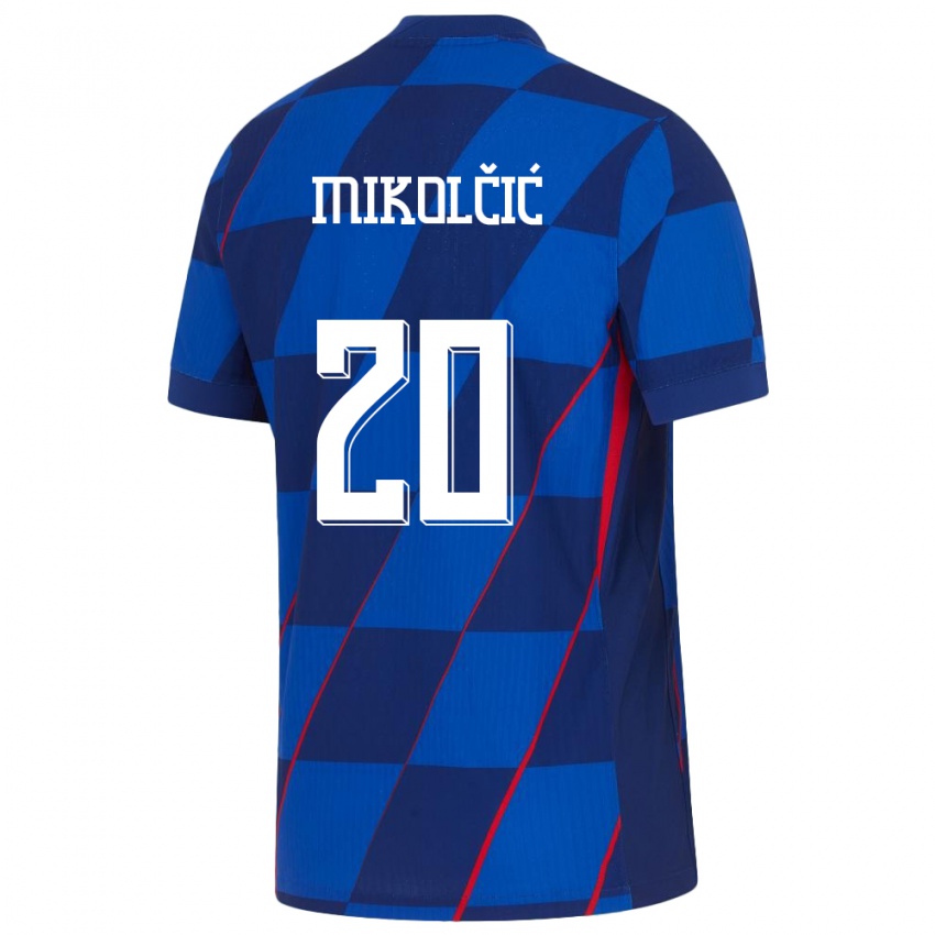 Dzieci Chorwacja Simun Mikolcic #20 Niebieski Wyjazdowa Koszulka 24-26 Koszulki Klubowe