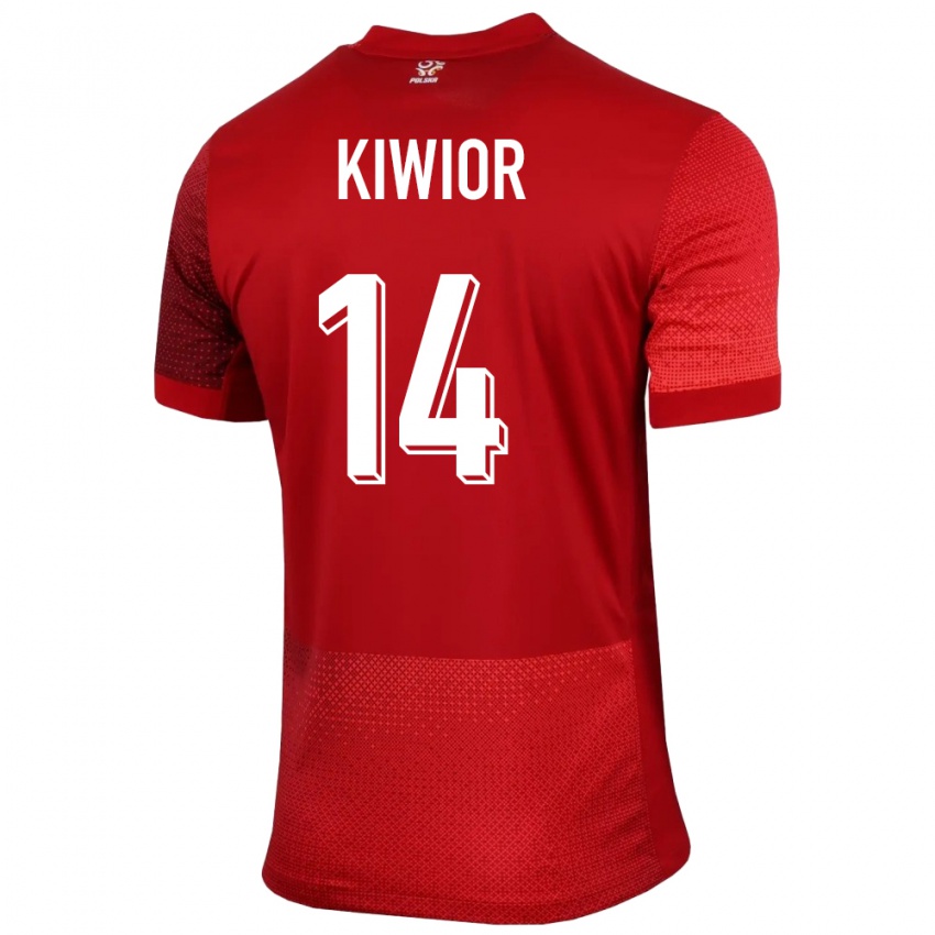 Dzieci Polska Jakub Kiwior #14 Czerwony Wyjazdowa Koszulka 24-26 Koszulki Klubowe