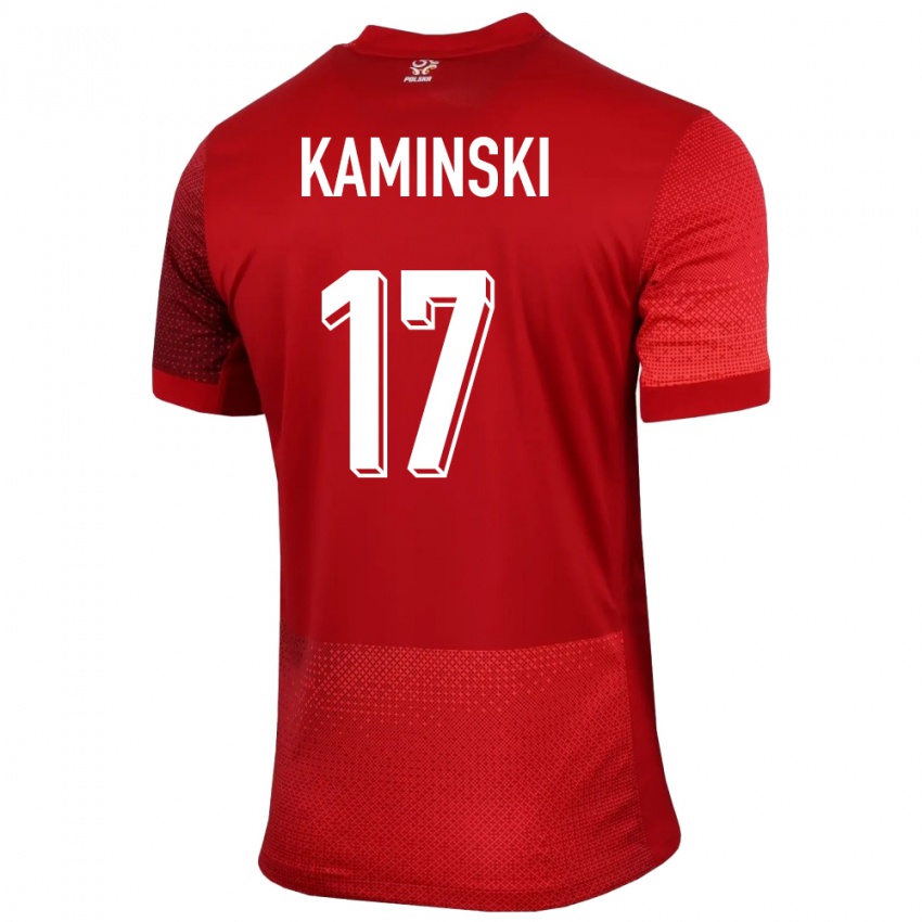 Dzieci Polska Jakub Kaminski #17 Czerwony Wyjazdowa Koszulka 24-26 Koszulki Klubowe