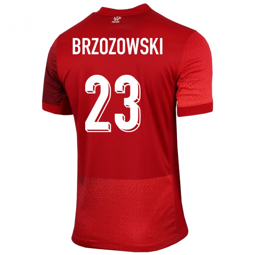 Dzieci Polska Milosz Brzozowski #23 Czerwony Wyjazdowa Koszulka 24-26 Koszulki Klubowe