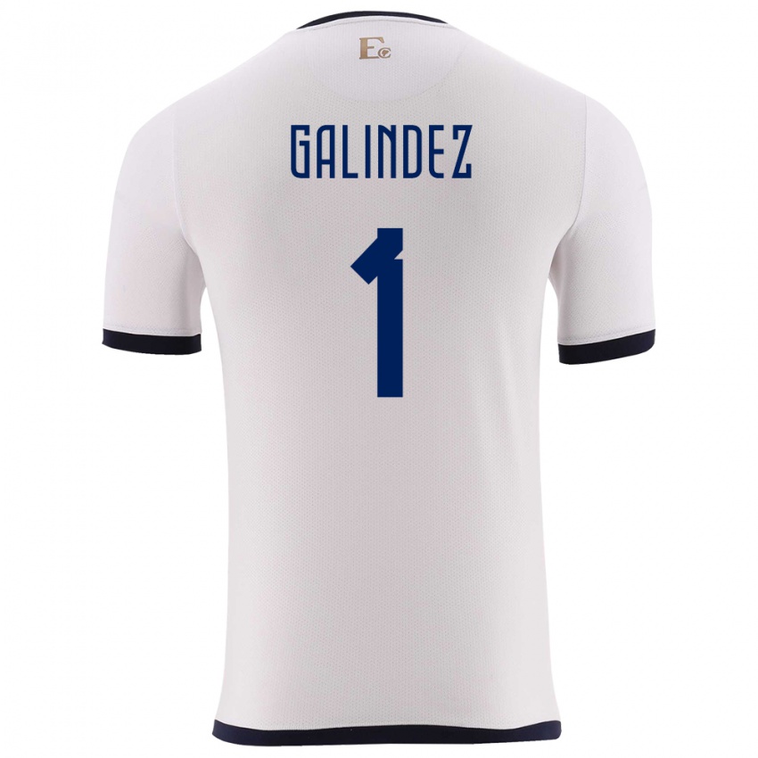 Dzieci Ecuador Hernan Galindez #1 Biały Wyjazdowa Koszulka 24-26 Koszulki Klubowe