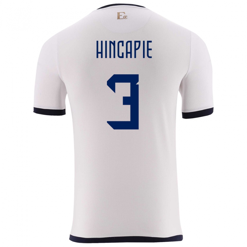 Dzieci Ecuador Piero Hincapie #3 Biały Wyjazdowa Koszulka 24-26 Koszulki Klubowe