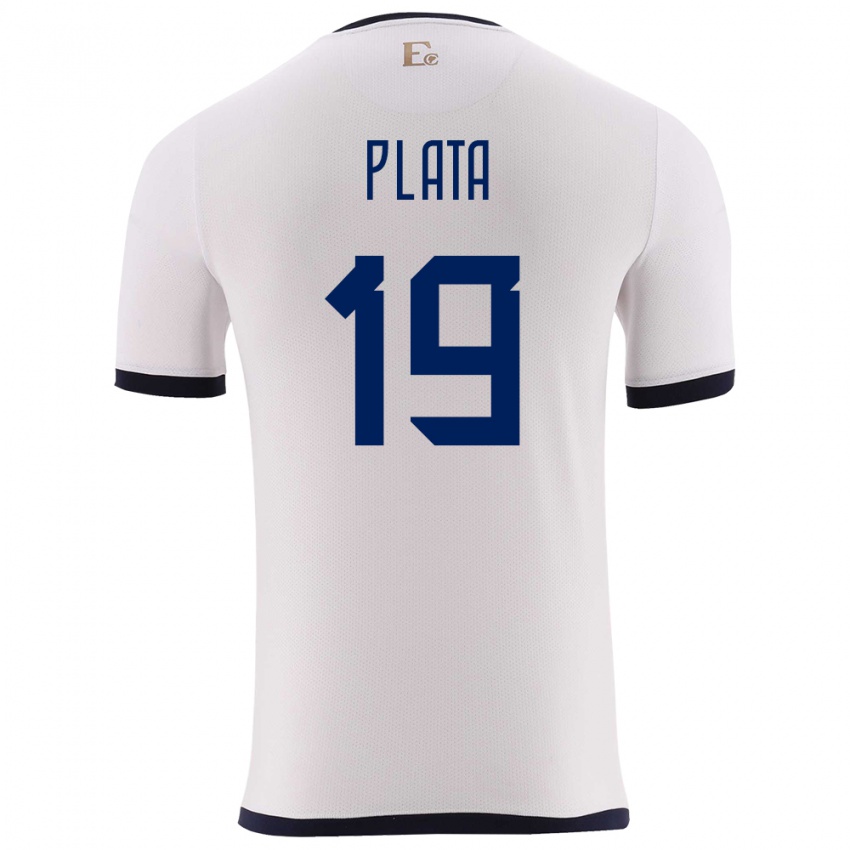 Dzieci Ecuador Gonzalo Plata #19 Biały Wyjazdowa Koszulka 24-26 Koszulki Klubowe