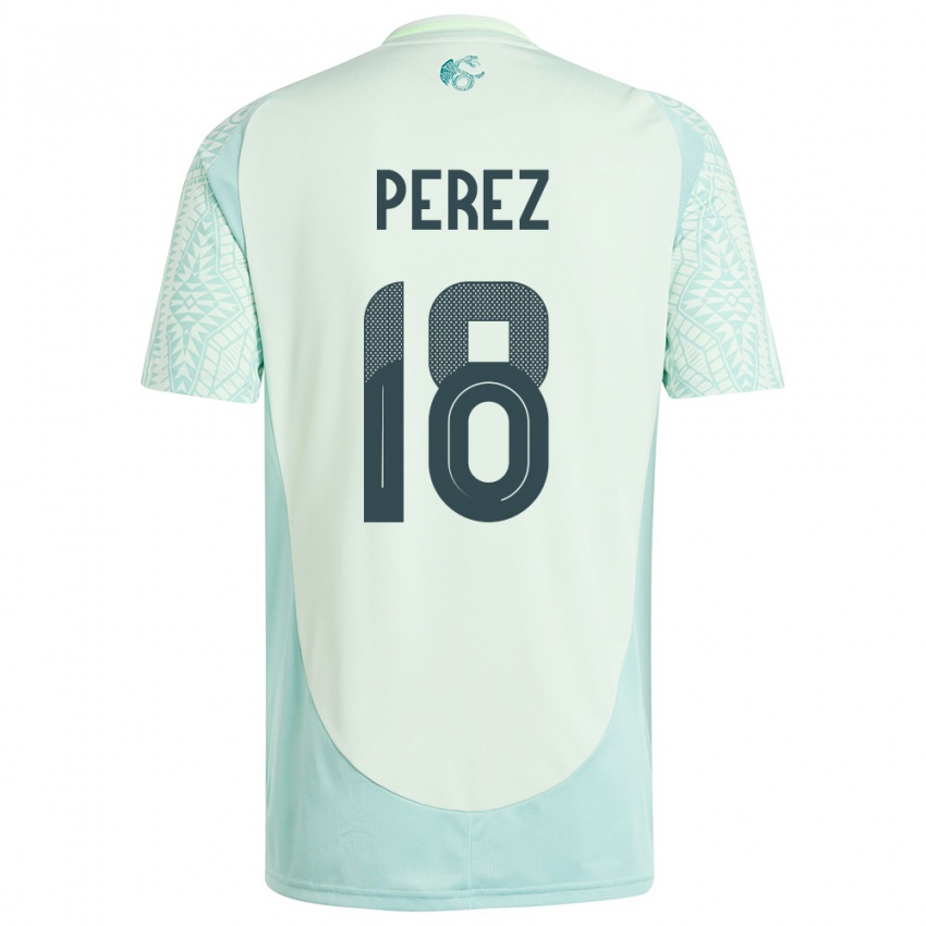 Dzieci Meksyk Jonathan Perez #18 Lniana Zieleń Wyjazdowa Koszulka 24-26 Koszulki Klubowe