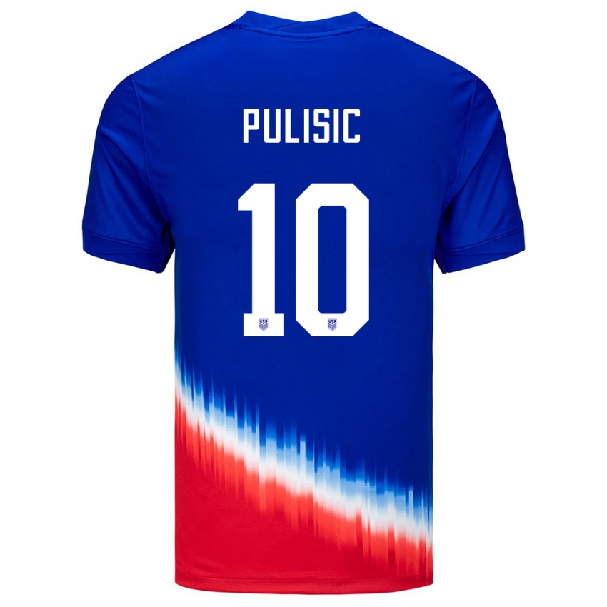 Dzieci Stany Zjednoczone Christian Pulisic #10 Niebieski Wyjazdowa Koszulka 24-26 Koszulki Klubowe