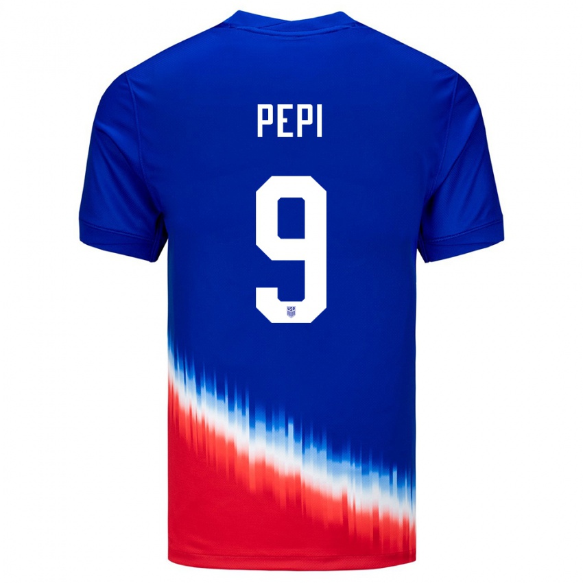 Dzieci Stany Zjednoczone Ricardo Pepi #9 Niebieski Wyjazdowa Koszulka 24-26 Koszulki Klubowe
