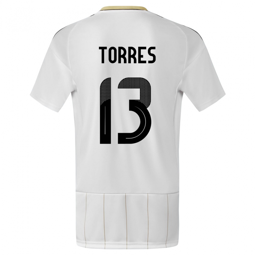 Dzieci Kostaryka Gerson Torres #13 Biały Wyjazdowa Koszulka 24-26 Koszulki Klubowe
