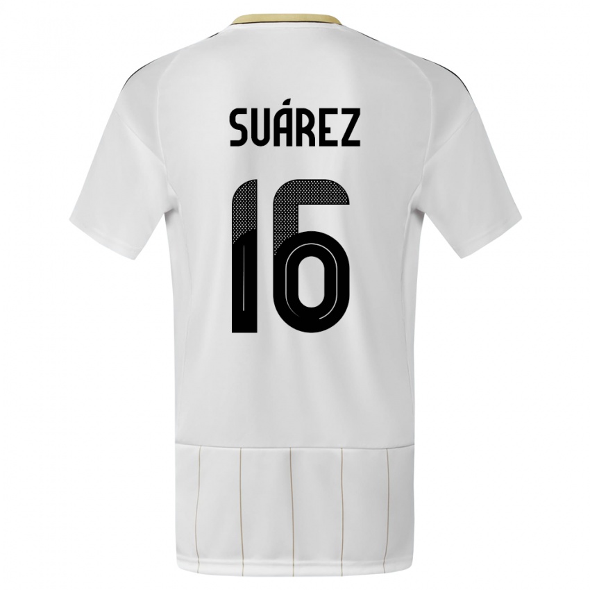 Dzieci Kostaryka Aaron Suarez #16 Biały Wyjazdowa Koszulka 24-26 Koszulki Klubowe