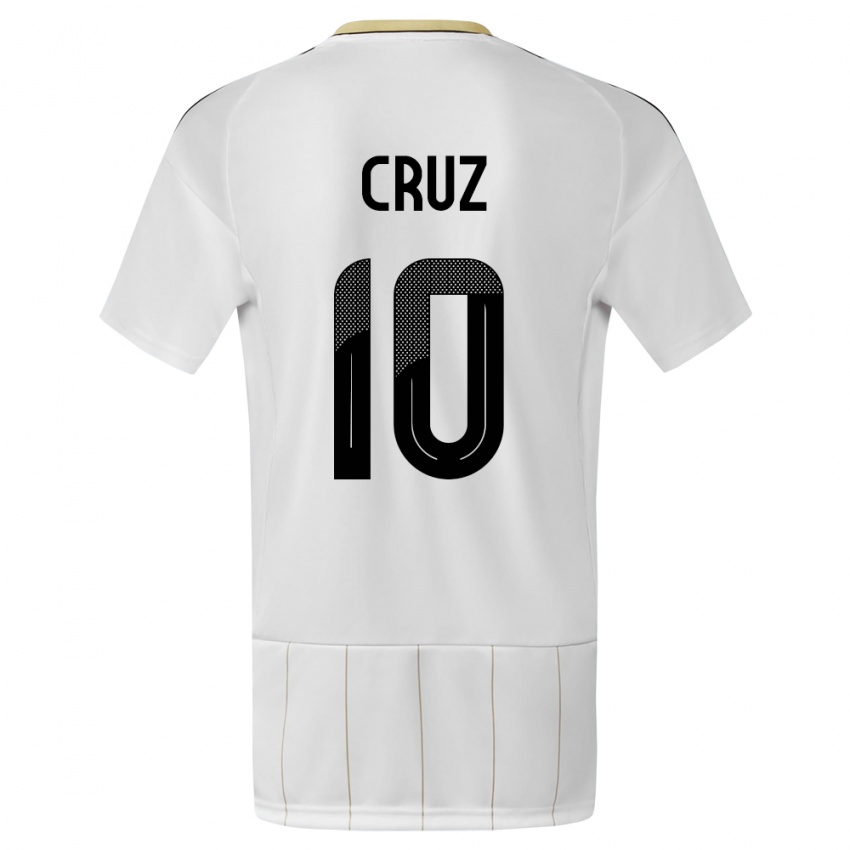 Dzieci Kostaryka Shirley Cruz #10 Biały Wyjazdowa Koszulka 24-26 Koszulki Klubowe