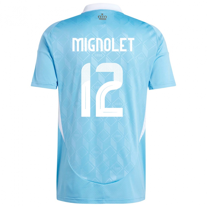 Dzieci Belgia Simon Mignolet #12 Niebieski Wyjazdowa Koszulka 24-26 Koszulki Klubowe