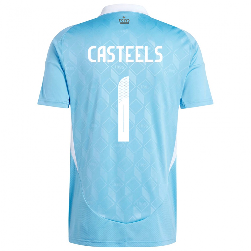 Dzieci Belgia Koen Casteels #1 Niebieski Wyjazdowa Koszulka 24-26 Koszulki Klubowe