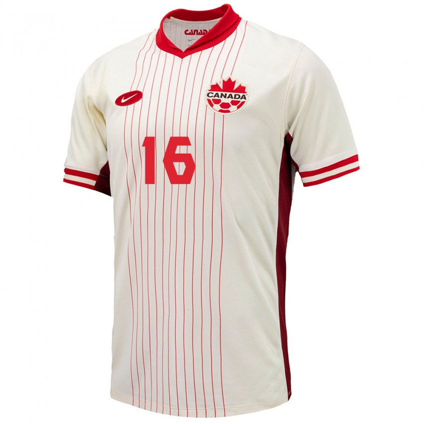 Dzieci Kanada Maxime Crepeau #16 Biały Wyjazdowa Koszulka 24-26 Koszulki Klubowe