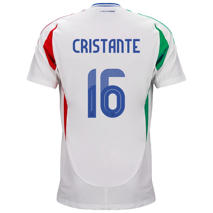 Dzieci Włochy Bryan Cristante #16 Biały Wyjazdowa Koszulka 24-26 Koszulki Klubowe