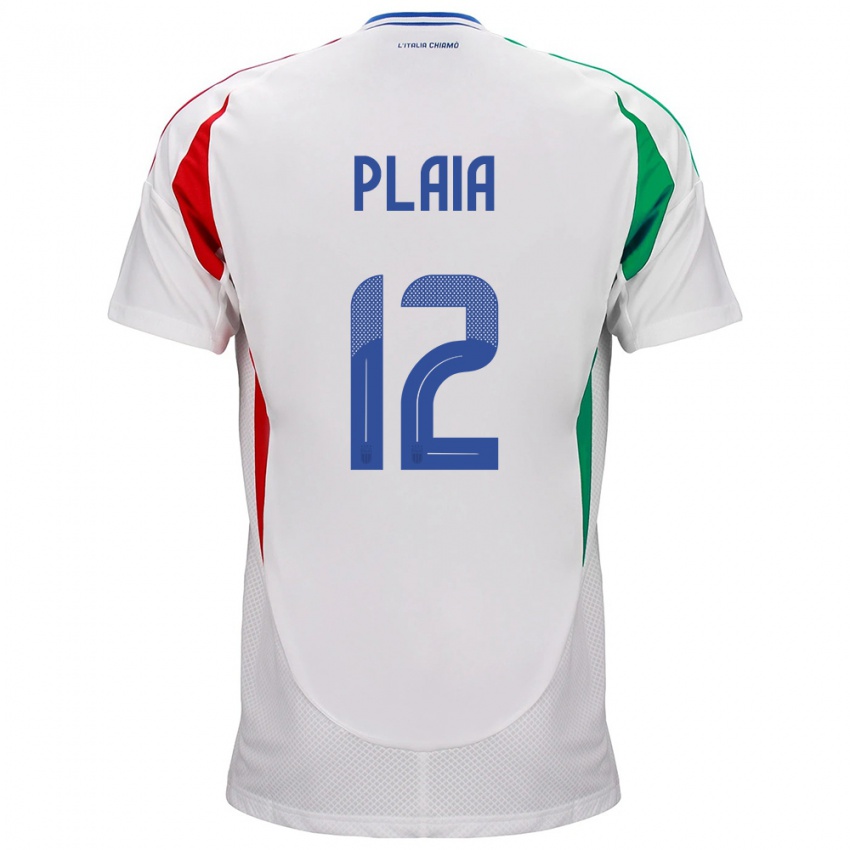 Dzieci Włochy Francesco Plaia #12 Biały Wyjazdowa Koszulka 24-26 Koszulki Klubowe