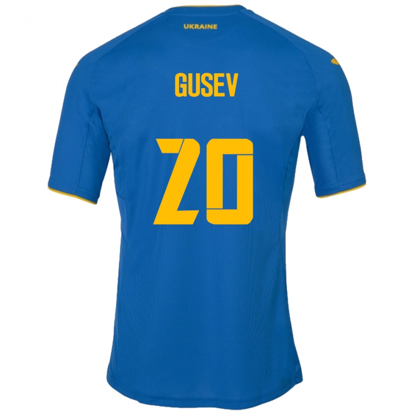 Dzieci Ukraina Oleksiy Gusev #20 Niebieski Wyjazdowa Koszulka 24-26 Koszulki Klubowe