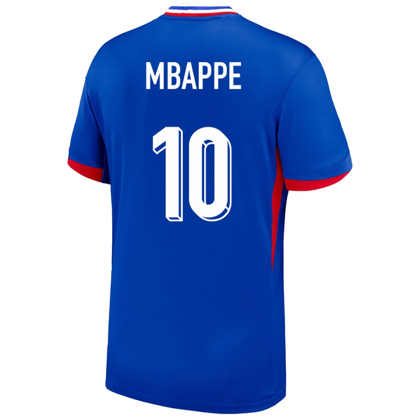 Męski Francja Kylian Mbappe #10 Niebieski Domowa Koszulka 24-26 Koszulki Klubowe