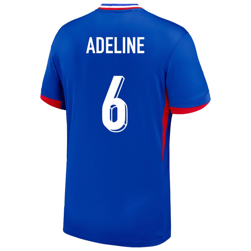 Męski Francja Martin Adeline #6 Niebieski Domowa Koszulka 24-26 Koszulki Klubowe