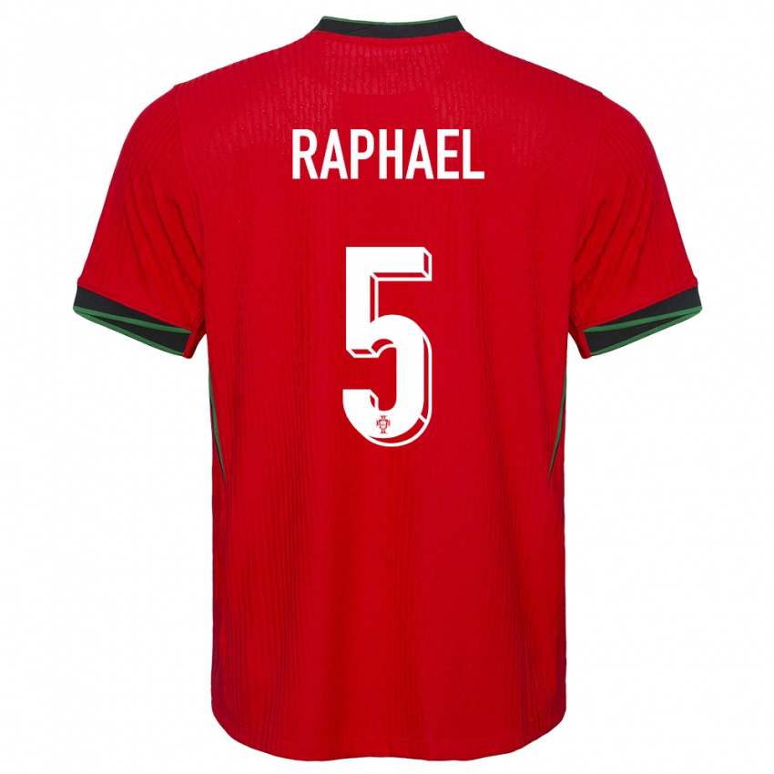 Męski Portugalia Raphael Guerreiro #5 Czerwony Domowa Koszulka 24-26 Koszulki Klubowe