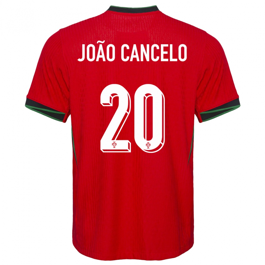 Męski Portugalia Joao Cancelo #20 Czerwony Domowa Koszulka 24-26 Koszulki Klubowe