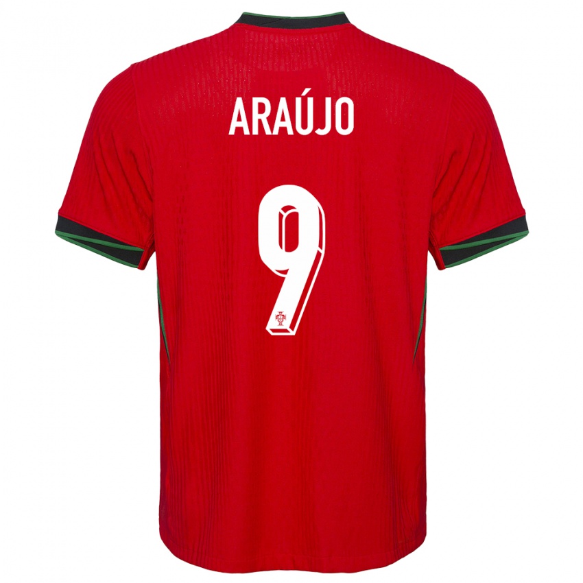 Męski Portugalia Henrique Araujo #9 Czerwony Domowa Koszulka 24-26 Koszulki Klubowe