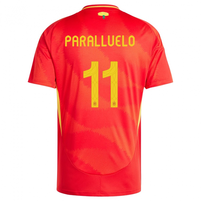Męski Hiszpania Salma Paralluelo #11 Czerwony Domowa Koszulka 24-26 Koszulki Klubowe