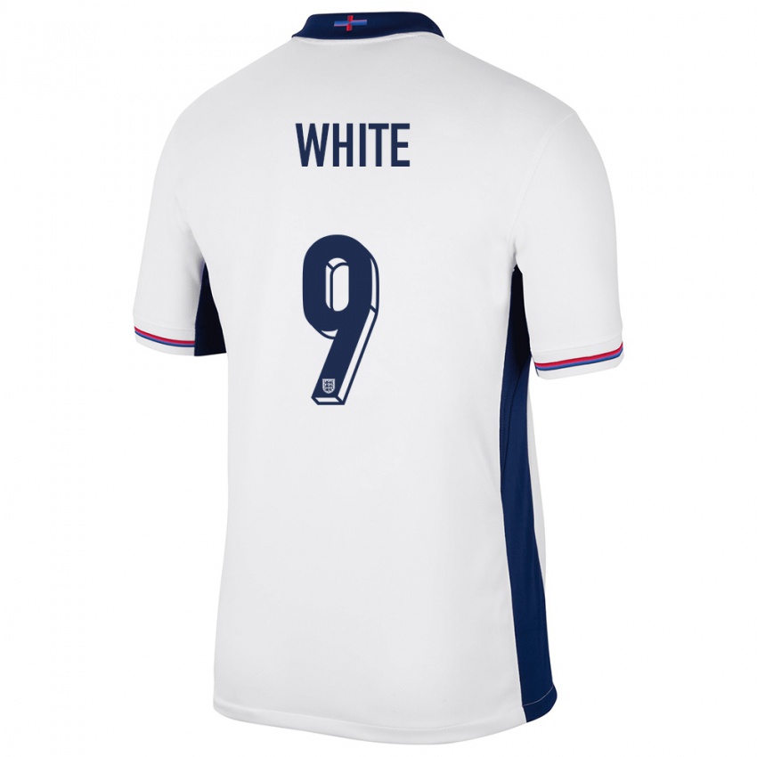 Męski Anglia Ellen White #9 Biały Domowa Koszulka 24-26 Koszulki Klubowe