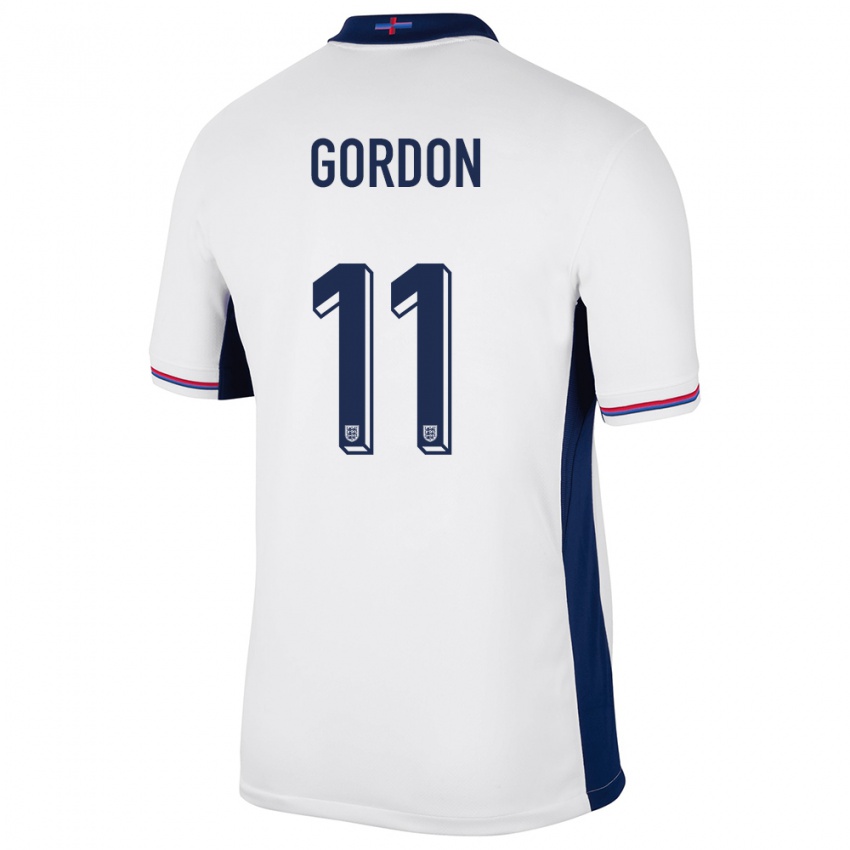 Męski Anglia Anthony Gordon #11 Biały Domowa Koszulka 24-26 Koszulki Klubowe