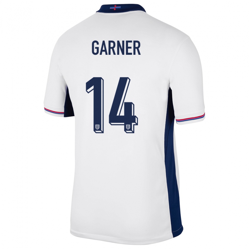 Męski Anglia James Garner #14 Biały Domowa Koszulka 24-26 Koszulki Klubowe