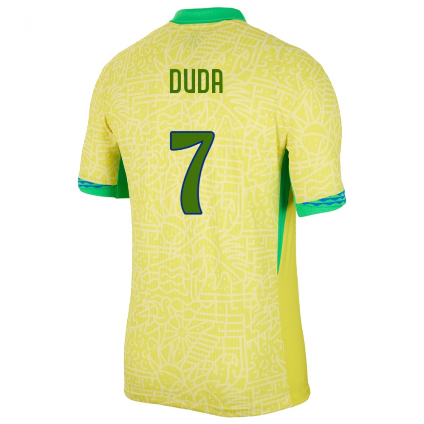 Męski Brazylia Duda Francelino #7 Żółty Domowa Koszulka 24-26 Koszulki Klubowe