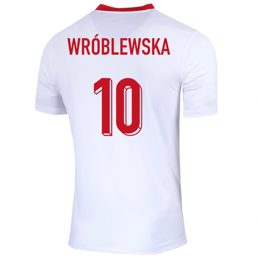 Męski Polska Joanna Wroblewska #10 Biały Domowa Koszulka 24-26 Koszulki Klubowe