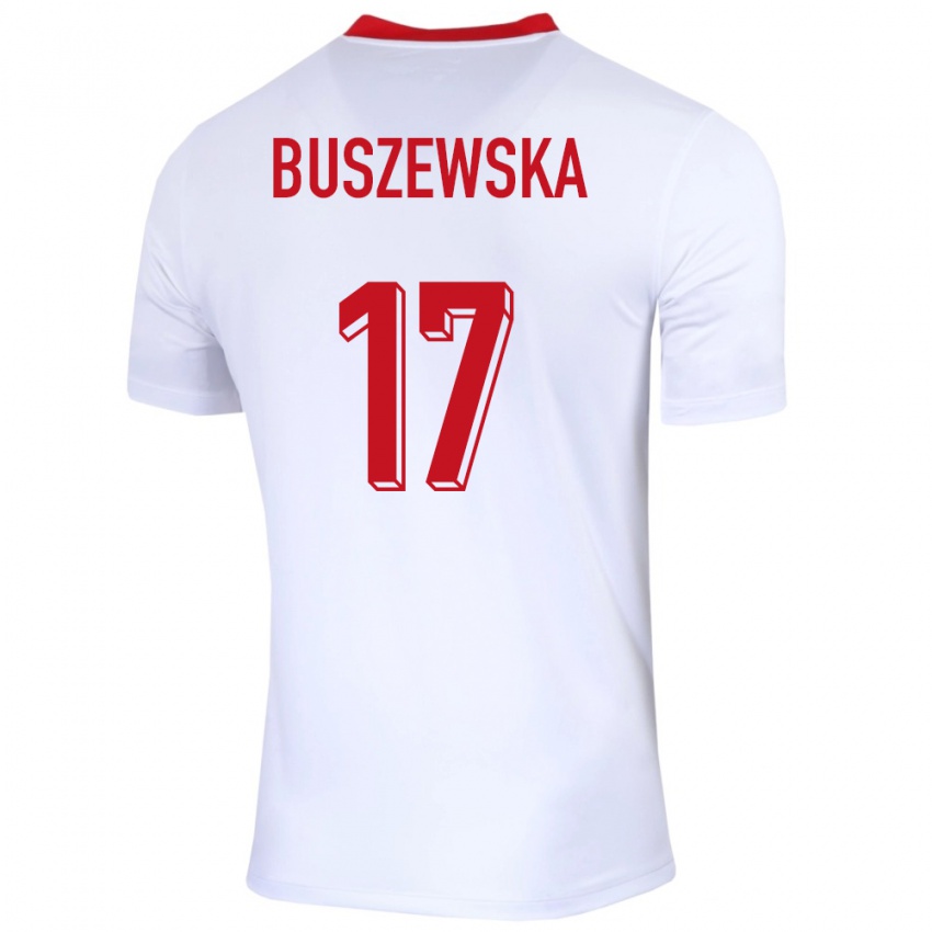 Męski Polska Zofia Buszewska #17 Biały Domowa Koszulka 24-26 Koszulki Klubowe