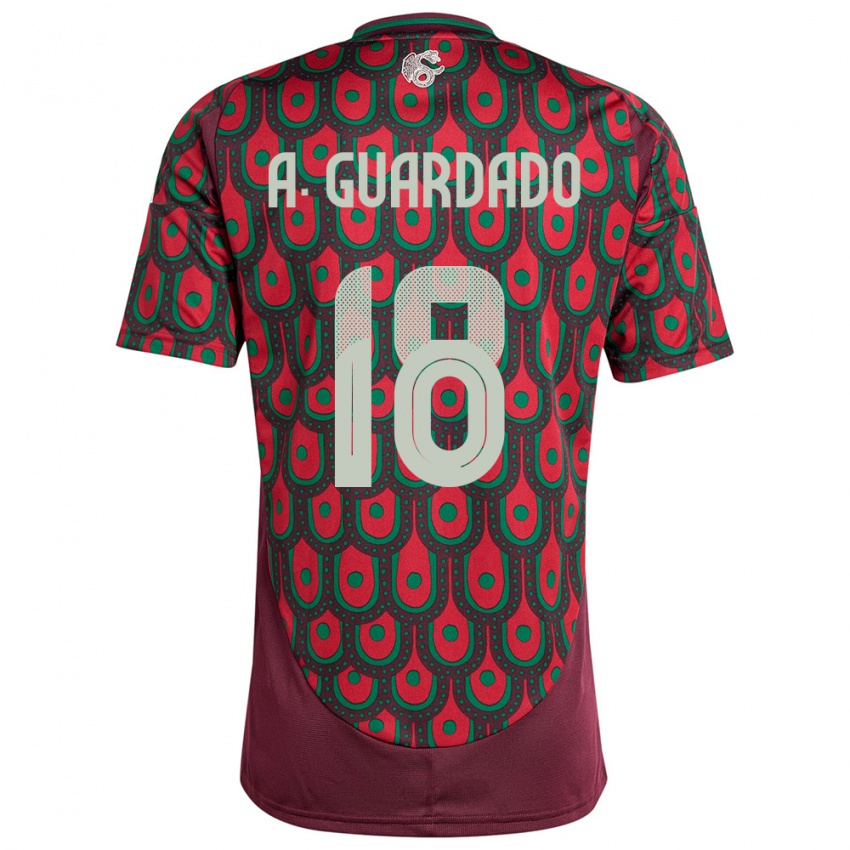 Męski Meksyk Andres Guardado #18 Kasztanowaty Domowa Koszulka 24-26 Koszulki Klubowe