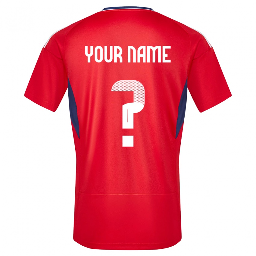 Męski Kostaryka Twoje Imię #0 Czerwony Domowa Koszulka 24-26 Koszulki Klubowe